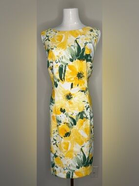Alyx Women's Size 18 Dress Sleeveless Floral Yellow